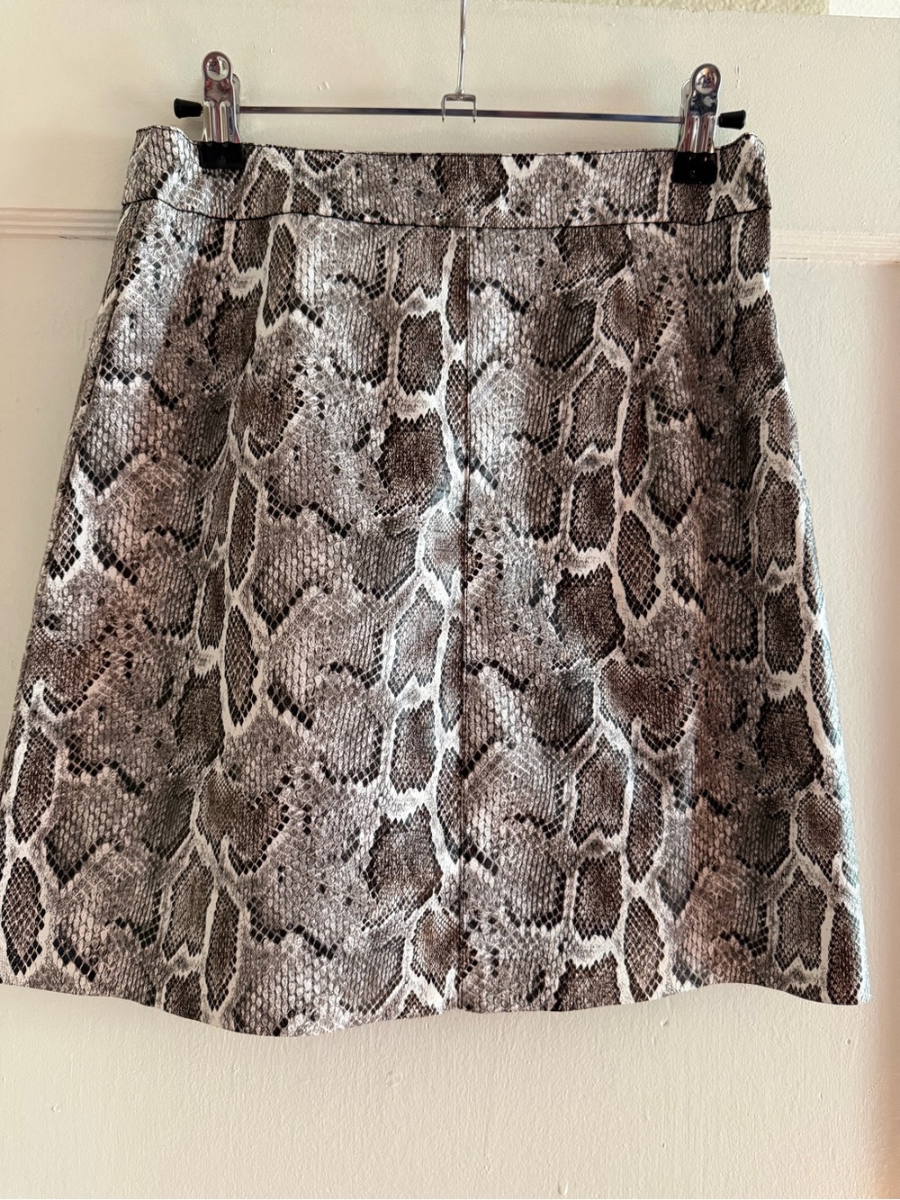 Snake Print Pleather Mini Skirt - Black & Gray